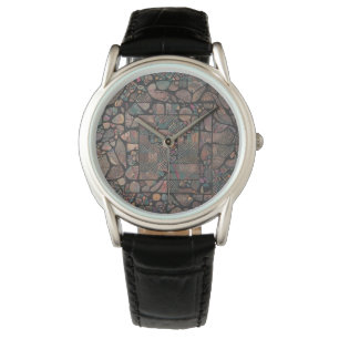 Pulsera Reloj artístico clásico moderno de cuero negro par