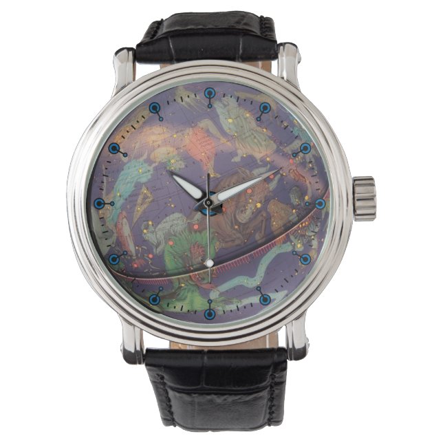 Pulsera Reloj astronómico de correa de cuero de glóbulos c (Anverso)