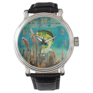 Pulsera Reloj bajo de la correa de cuero del negro del