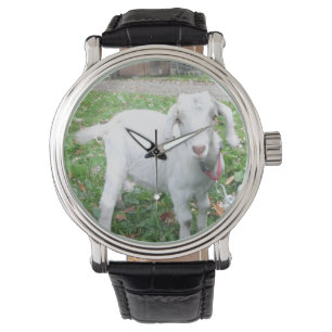 Pulsera Reloj blanco de la cabra