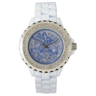 Pulsera Reloj blanco de los chicas del esmalte del jinete