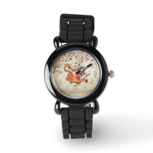 Pulsera Reloj blanco del conejo del país de las maravilla