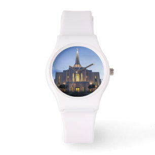 Pulsera Reloj blanco del silicio del templo de Gilbert