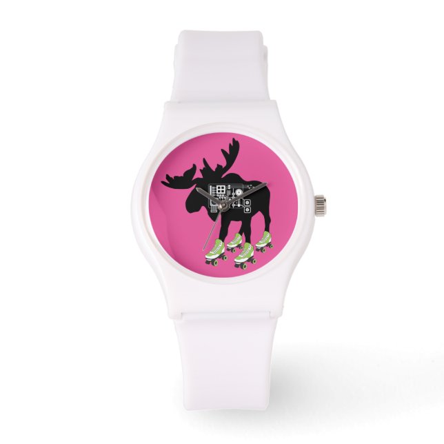 Pulsera Reloj blanco deportivo Moose de patinaje (Anverso)
