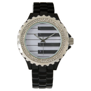 Pulsera Reloj blanco y negro de las llaves del piano