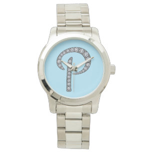 Pulsera Reloj bling del monograma de P