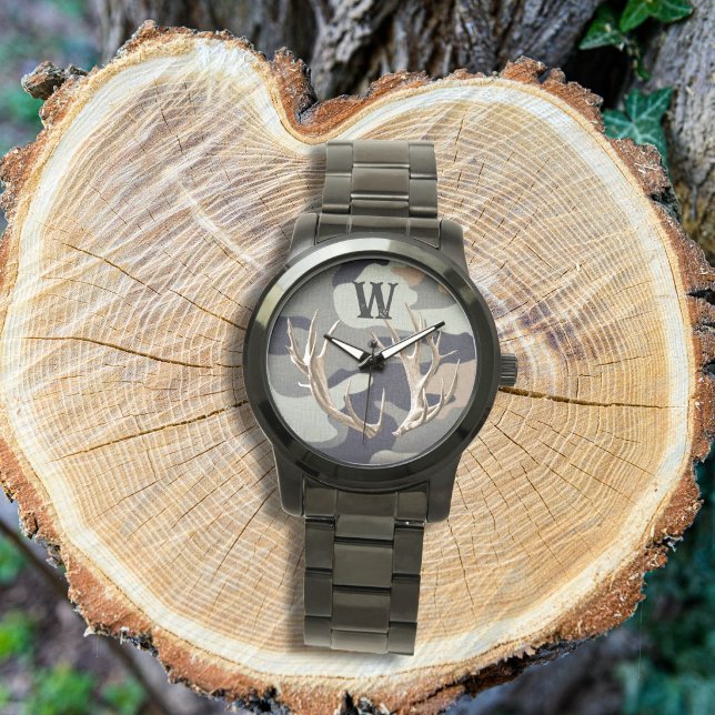 Pulsera Reloj Camuflaje de Cuerno de Ciervo con Inicial Ún (Subido por el creador)