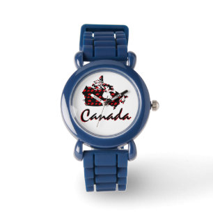 Pulsera Reloj canadiense de Canadá del arce rojo de la
