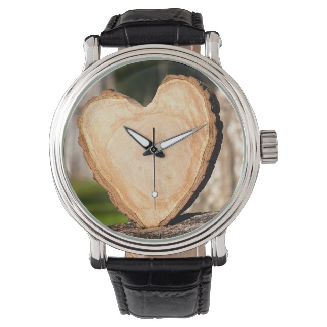 Pulsera reloj cardíaco de madera (Anverso)