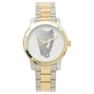 Pulsera Reloj céltico de plata de la arpa