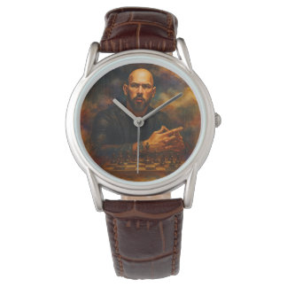 Pulsera Reloj clásico de cuero marrón Andrew Tate