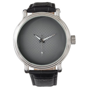 Pulsera Reloj clásico de la esfera a cuadros del moaré