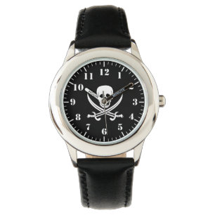 Pulsera Reloj clásico infantil-Cráneo de pirata