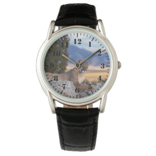 Pulsera Reloj clásico para hombre/León de montaña de vida