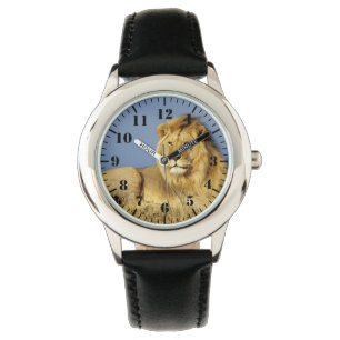 Pulsera Reloj clásico para niños/León de vida salvaje