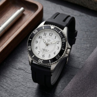 Pulsera Reloj con bisel de buzo negro deportivo y correa d