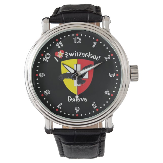 Pulsera Reloj con borrador de suizo Ginebra, Genève/ (Anverso)