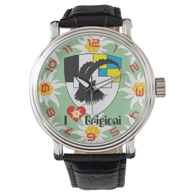 Pulsera Reloj con borrador de suizo Graubünden Grischun (Anverso)