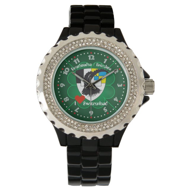Pulsera Reloj con borrador de suizo Graubünden Grischun (Anverso)