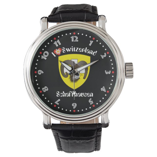 Pulsera Reloj con borrador de suizo Schaffhausen Suiza (Anverso)