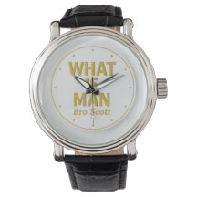 Reloj con correa de cuero negro para hombre Bro Le