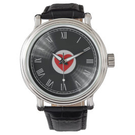 Pulsera Reloj con disco de vinilo y elementos musicales