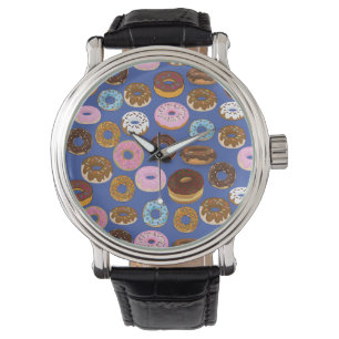 Pulsera Reloj con diseño azul de dona