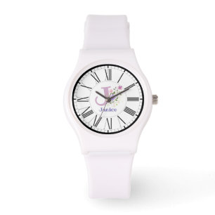 Pulsera Reloj con diseño de numerales romanos y inicial y