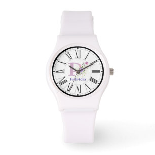 Pulsera Reloj con diseño de números romanos con inicial y