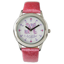 Reloj con letra M de monograma para niñas arte Mat