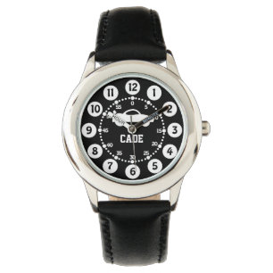 Pulsera Reloj conocido blanco y negro de los muchachos