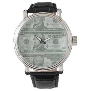 Pulsera Reloj de 10 billetes de dólar