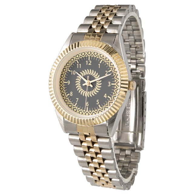 Pulsera Reloj de acero inoxidable de dos tonos de lujo (Angular)