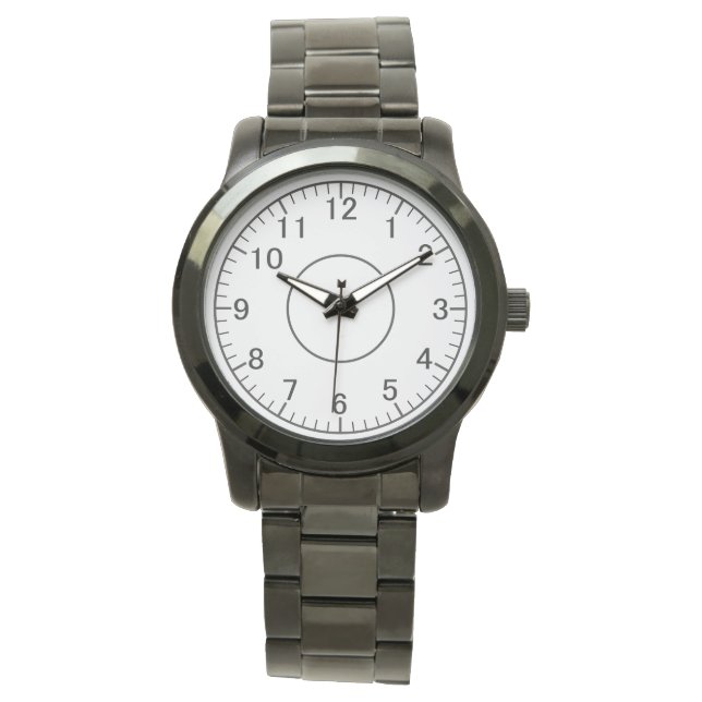 Pulsera Reloj de acero inoxidable negro moderno  (Anverso)