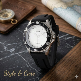 Pulsera Reloj de acero inoxidable negro para hombre de mar