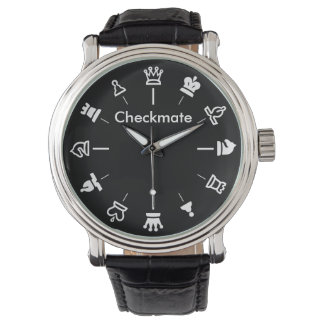 Pulsera Reloj de ajedrez de jaque mate - negro
