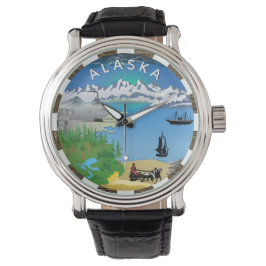 Pulsera Reloj de Alaska, Bandera, Sello, patriótico alaske
