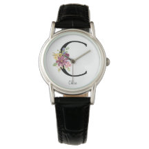 Reloj de alfabeto de flores silvestres