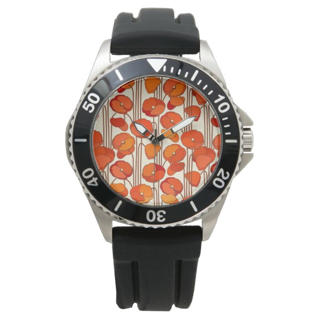 Pulsera Reloj de amapolas Art Nouveau (Anverso)