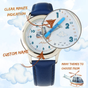 Pulsera Reloj de Aprendizaje de Helicóptero Azul Personali