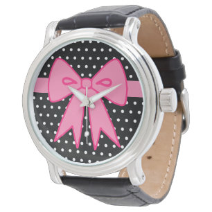 Pulsera Reloj de arco rosado retro
