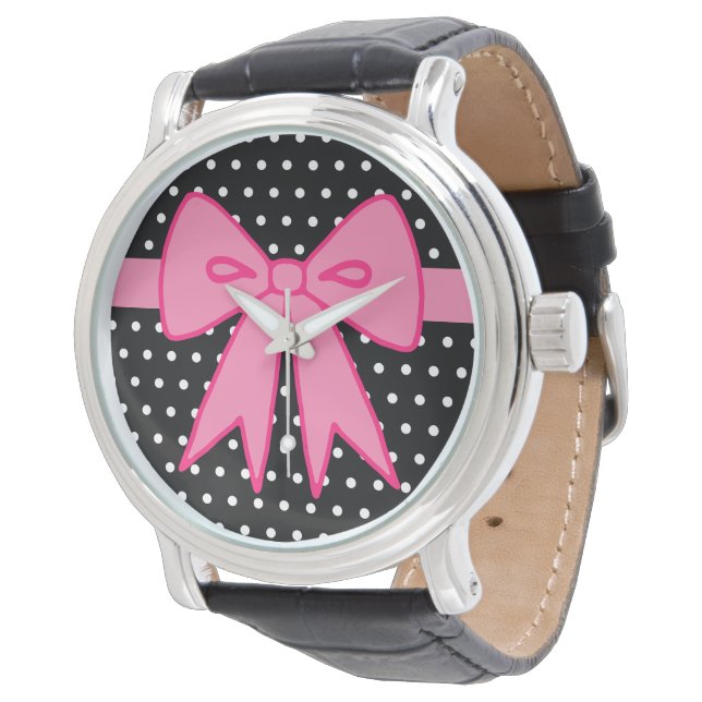 Pulsera Reloj de arco rosado retro (Angular)