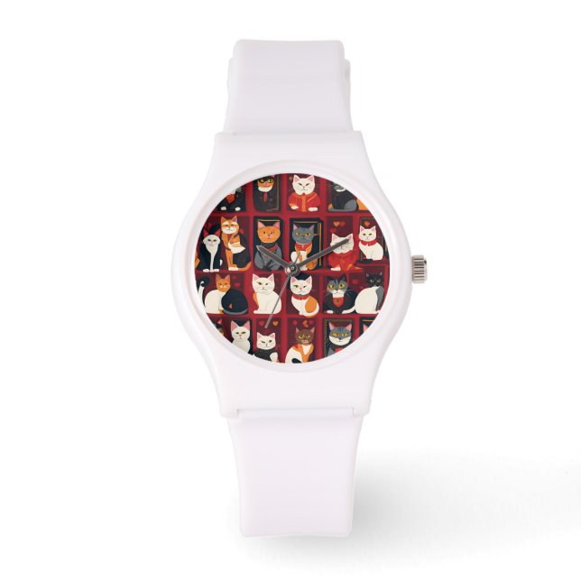 Pulsera reloj de arte de inteligencia artificial para gato (Anverso)