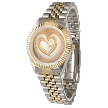 Reloj de arte de latte corazón