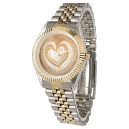 Pulsera Reloj de arte de latte corazón