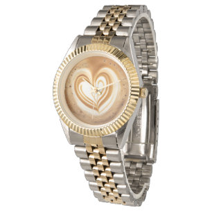 Pulsera Reloj de arte de latte corazón