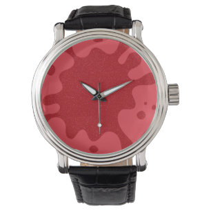 Pulsera Reloj de arte rojo tomate Splash – Personalizable