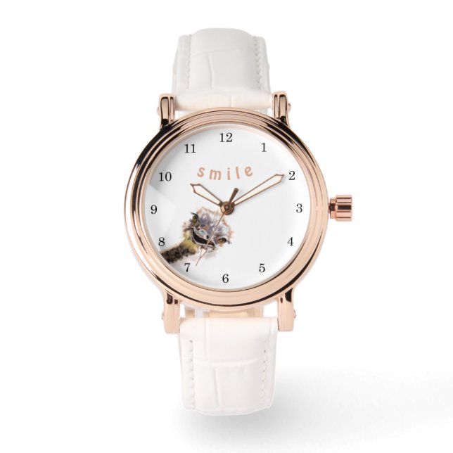 Pulsera Reloj de avestruz divertido (Anverso)