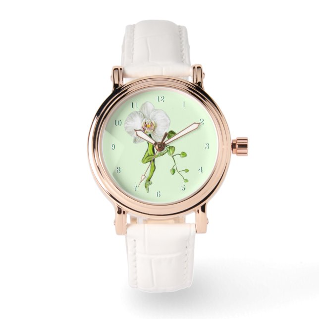 Pulsera Reloj de bailarina de ballet de orquídea como rega (Anverso)
