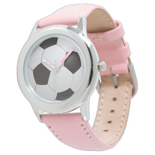 Pulsera Reloj de balón de fútbol rosa para niños